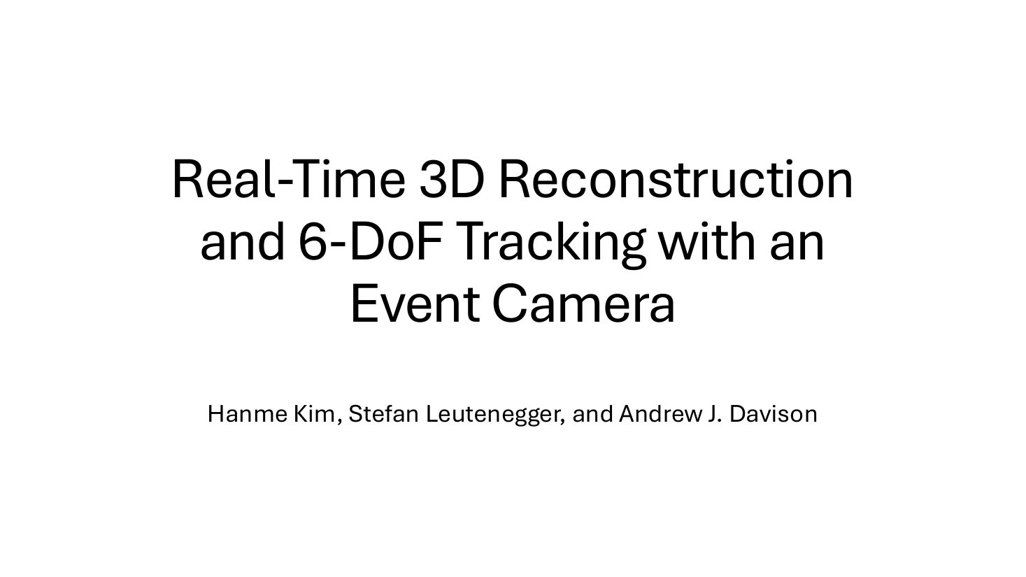 Slide 1 of SLAM and 6 DoF presentation