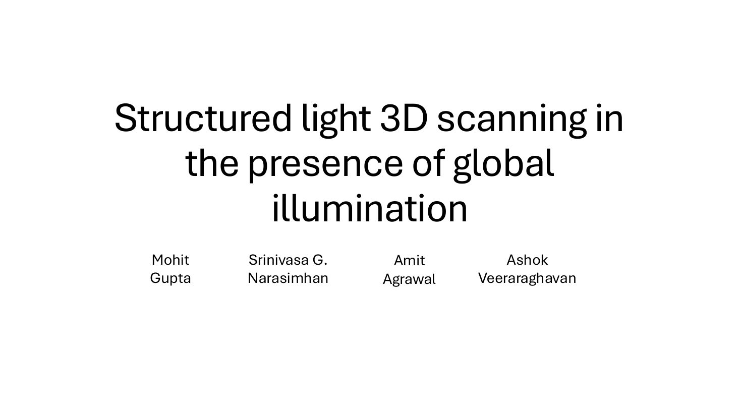 Slide 1 of Structured Light presentation